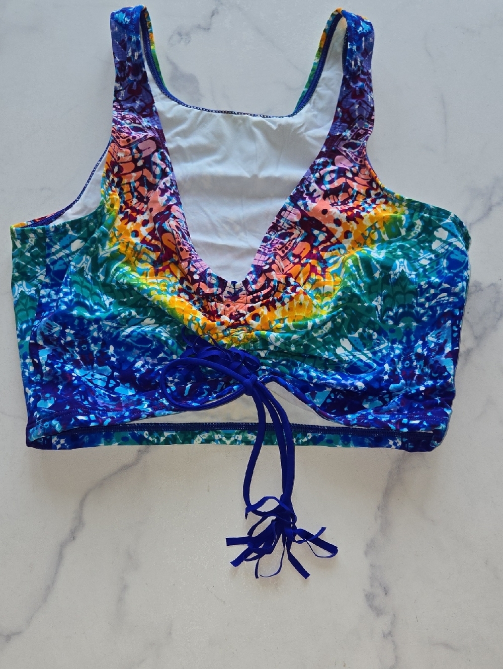 Skinny Dippers Skinny Dippers Adjustable Crop Swim Top in Rainbow Size M NWT - Picture 5 of 12